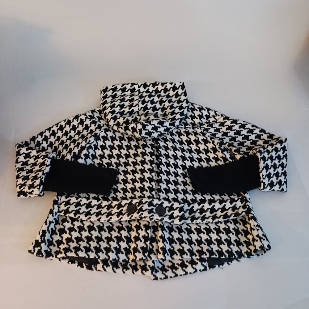 Therapy Houndstooth Swing Jacket Black & White Audrey Hepburn Style Women’s M - Picture 5 of 15